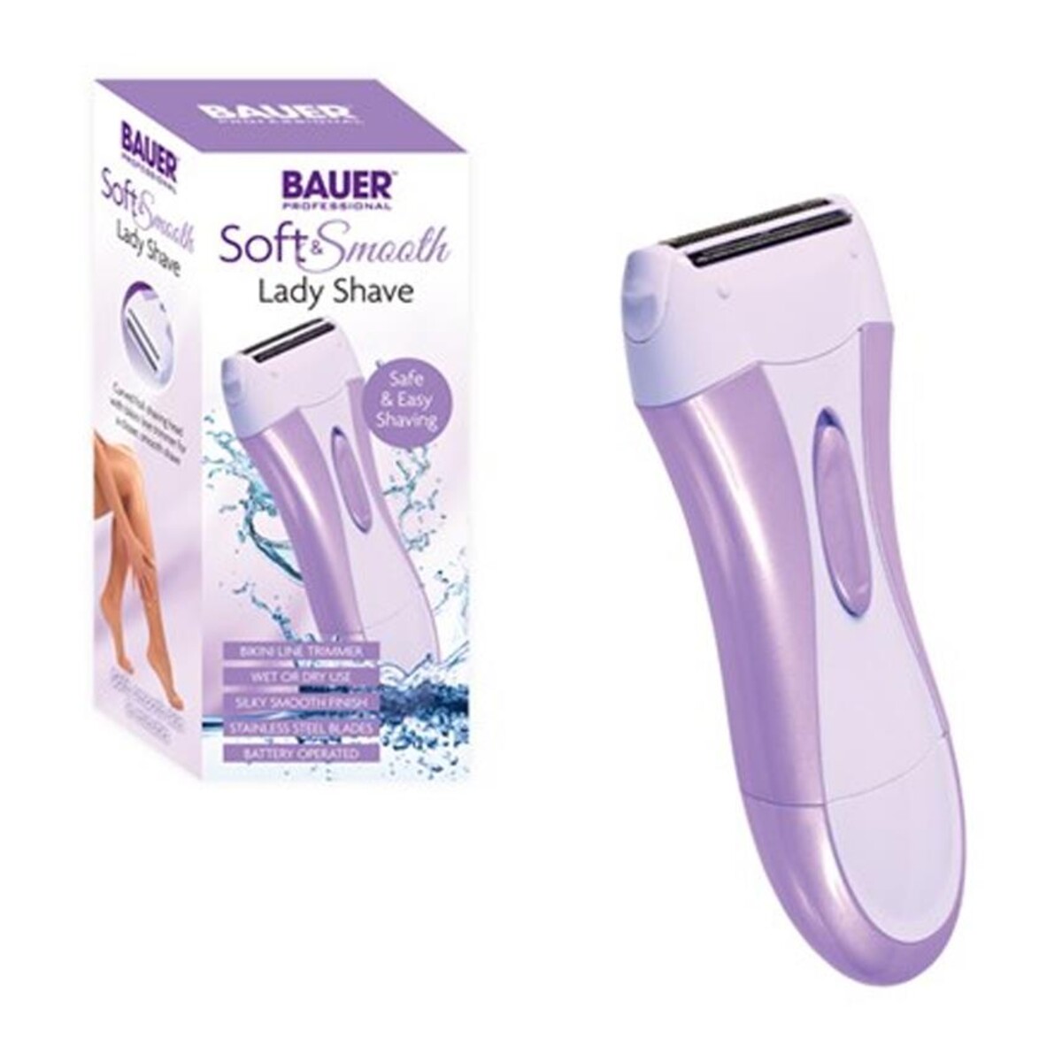 Bauer Soft & Smooth Lady Shaver, Wet & Dry with Bikini Trimmer 38730
