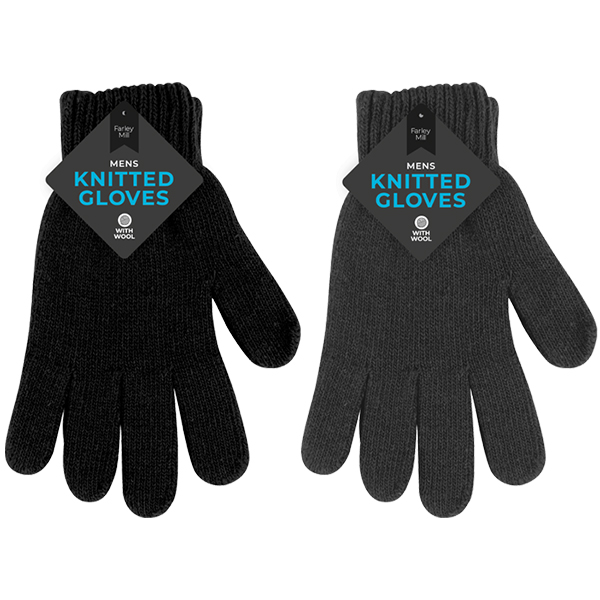 Mens Knitted Wool Gloves
