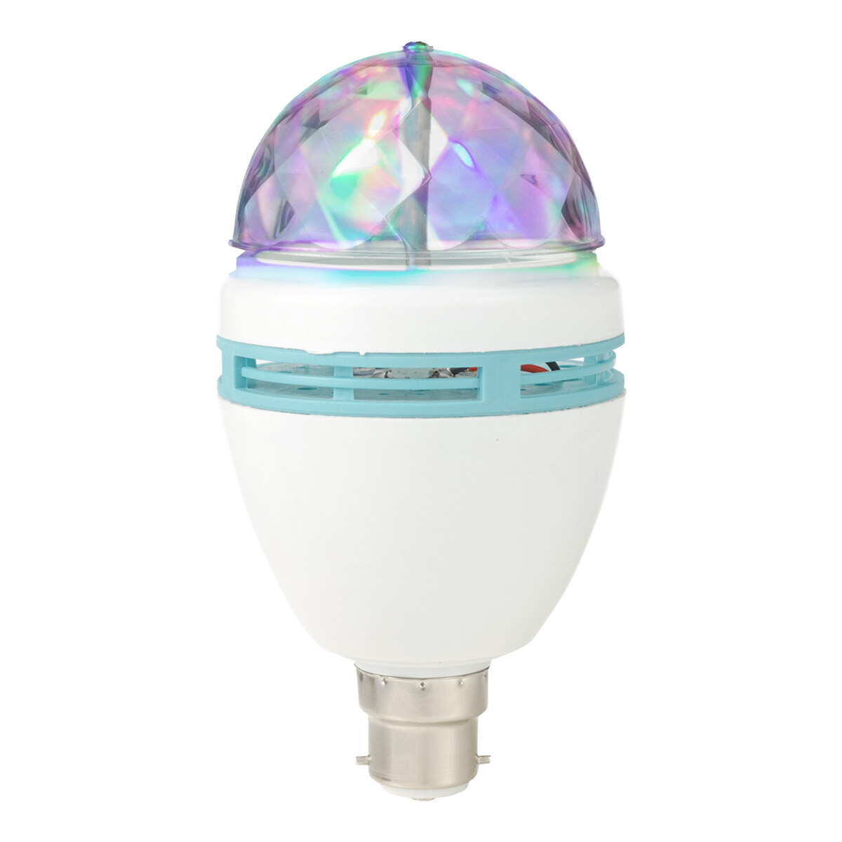 Global Gizmos Rotating LED Party Disco Light Bulb, B22 Bayonet, 1.5W 45570