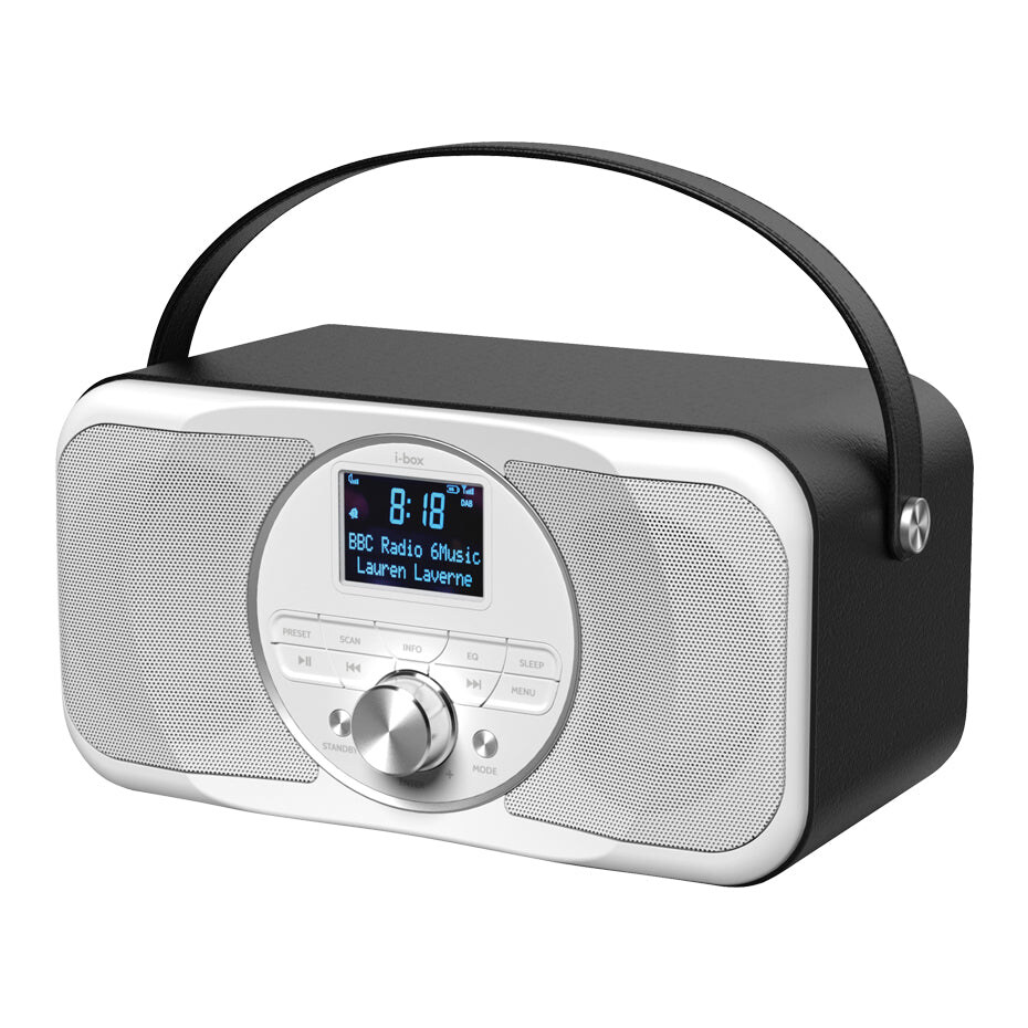i-box Harmony Portable Stereo DAB/DAB+ & FM Radio with Bluetooth, Black 79305PI