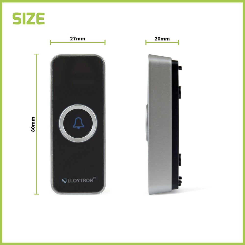 Lloytron MIP System 3 Wireless Bell Push Transmitter, Black B7831BK 5