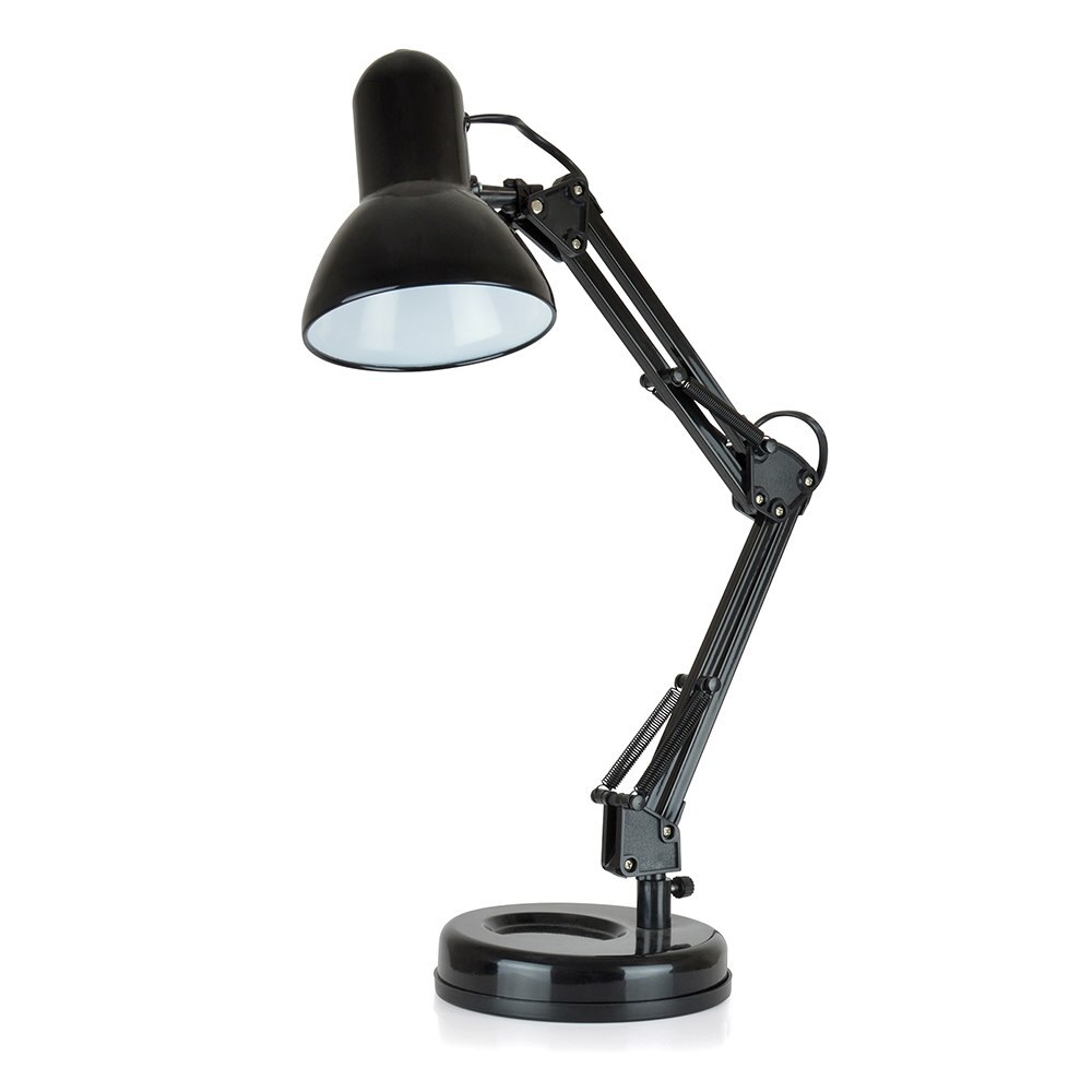 HomeLife Swing Poise Hobby Desk Lamp with Desk Tidy Base, Black L945BK