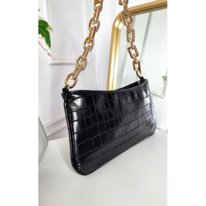 Faux Leather Chain Detail Handbag